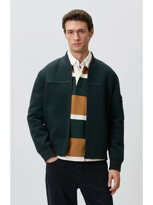 Network Green Wool Bomber Jacket