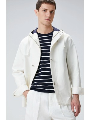 Network Off-White Hooded Pea Coat