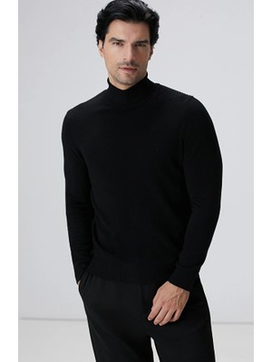 Network Black Turtleneck Knit Sweater