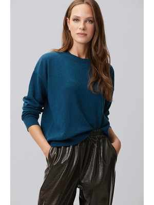 Network Limited Petrol Blue Cashmere Knit Sweater