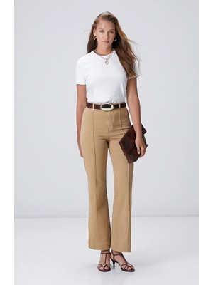 Network Beige Wide Straight Tencel Denim Jeans