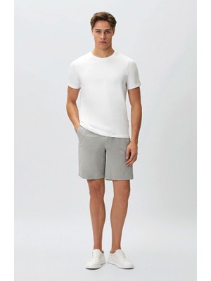 Network Grey Slim Fit Technical Fabric Cuffed Hem Shorts