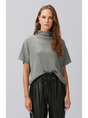 Network Grey Ribbed Detail Relaxed Fit Sweater
