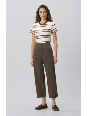 Network Brown Epaulette Hem Detail Balloon Trousers