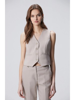 Network Mink Buttoned Welt Pocket Vest