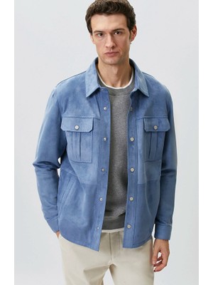 Network Blue Suede Leather Jacket