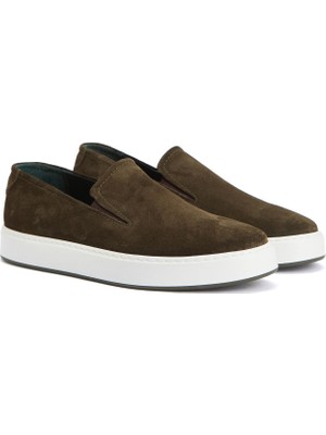 George Hogg Khaki Men's Suede Loafers