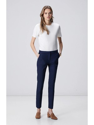 Network Navy Elastic Waistband Detail Trousers