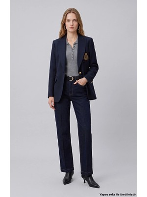 Network Dark Blue Straight Basic Jeans