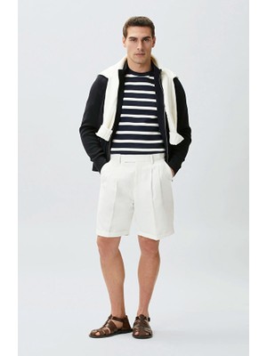 Network Navy Knit Trim Suede Bomber Jacket