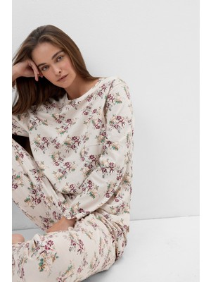 Intimissimi Pretty Flowers Patterned Pima Cotton Long Pajamas
