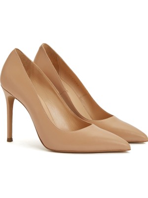 Divarese Dıvarese Women's Nude Leather Heeled Shoes