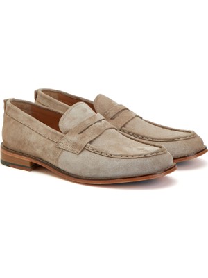 George Hogg Men's Sand Casual Comfort Suede Loafers