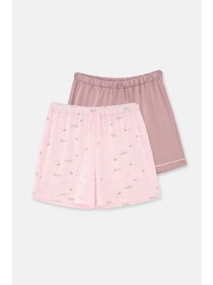 Dagi Light Pink Cotton Modal 2-Pack Shorts