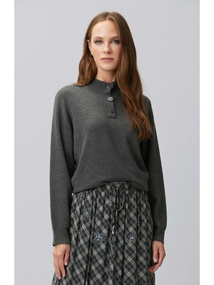 Network Anthracite High Neck Knit Sweater