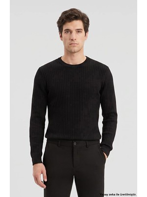 Network Black Patterned Knit Sweater