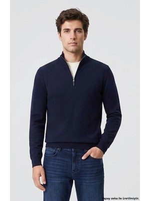 Network Navy Zippered Knit Sweater