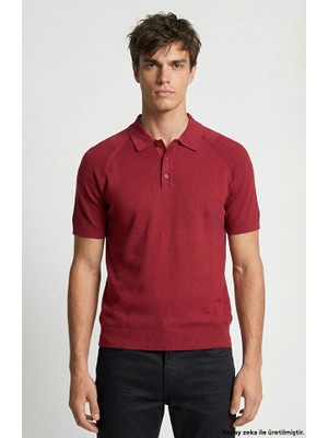 Network Burgundy Polo Neck Knit Sweater