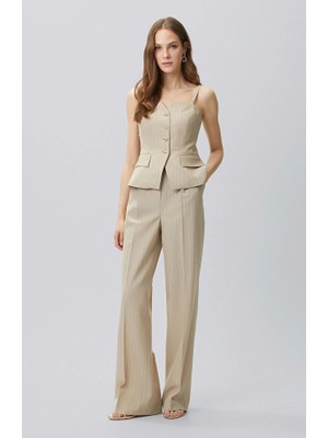 Network Beige Striped Trousers