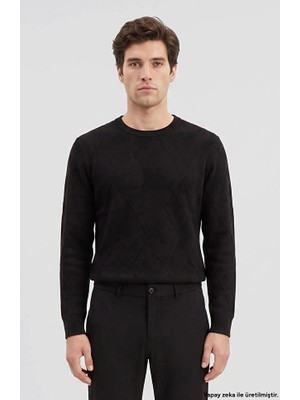 Network Black Diamond Pattern Knit Sweater