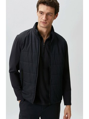Network Navy Knit Sleeve Detail Jacket