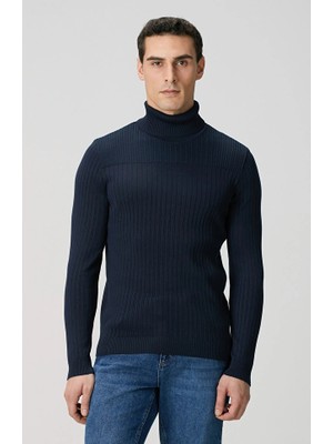 Network Navy Turtleneck Knit Sweater