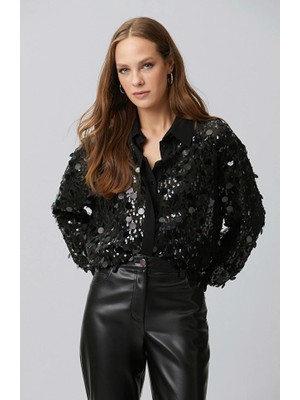 Network Black Sequined Shirt