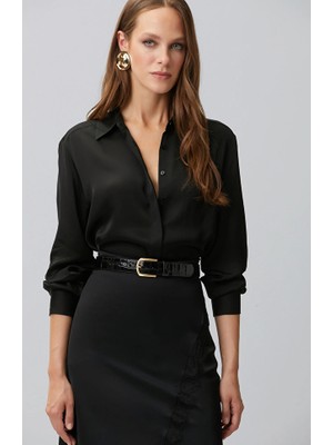 Network Black Satin Shirt