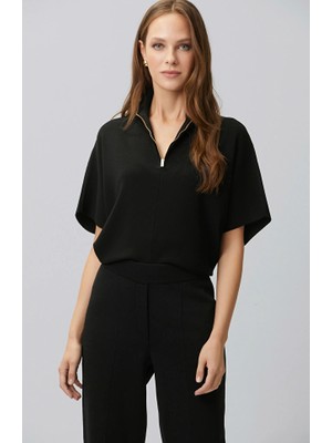 Network Black Loose Fit Basic Knit Sweater