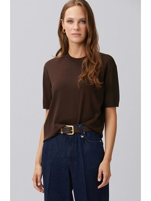 Network Brown Rayon Basic Sweater