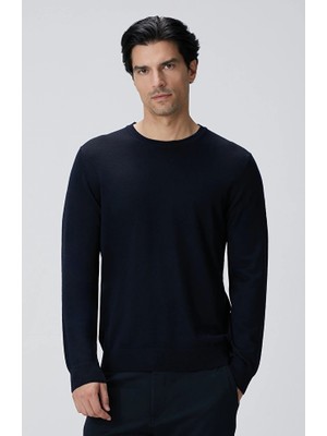 Network Navy Wool Blend Knit Sweater