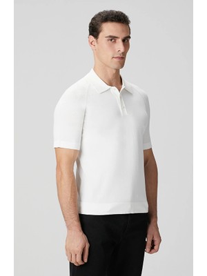 Network Off-White Polo Collar Knit Sweater