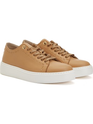 George Hogg Women's Caramel Leather Sneakers