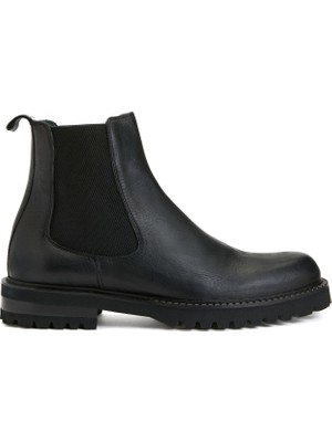 George Hogg Men's Black Leather Chelsea Boots
