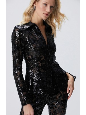 Network Black Sequined Shirt