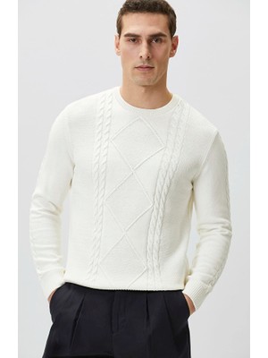 Network White Cable Knit Detail Sweater