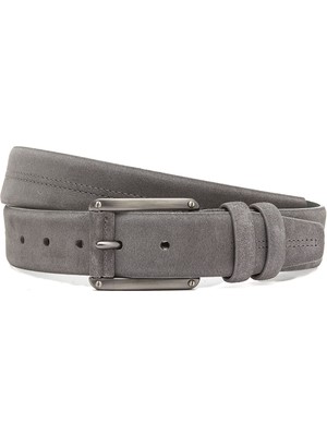 George Hogg Anthracite Stitch Detail Men's Suede Belt