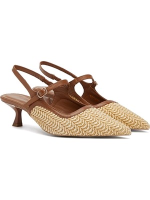 Network Tan Straw Detail Stiletto