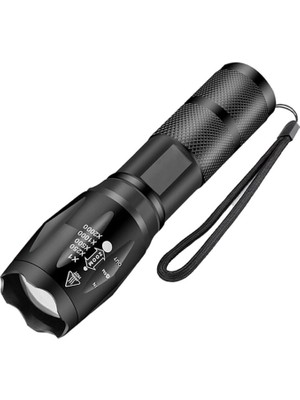 MiraLive Gold Orion KM-108 T6 LED Şarjlı El Feneri 5 Modlu 200 Metre Işık Mesafesi