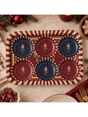 Sarkap Home Nutcracker 350X230 mm Tepsi ve 100X32 cm 6'lı Çerezlik Seti