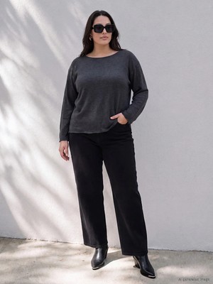 Lc Waikiki Yeni Sezon Siyah Büyük Beden Straight Fit Kadın Jean Pantolon