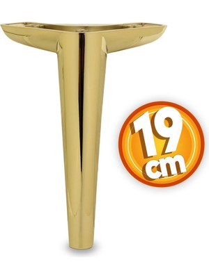 Esranın Dünyası BADEM10 Piko Lüks Mobilya Kanepe Sehpa Tv Ünitesi Koltuk Ayağı 19 cm Gold Altın Baza Ayak