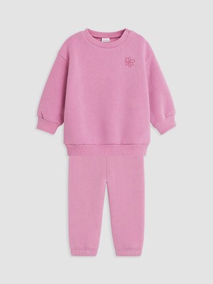 Lc Waikiki Yeni Sezon Pembe Çiçek Nakışlı Kız Bebek Eşofman Takım