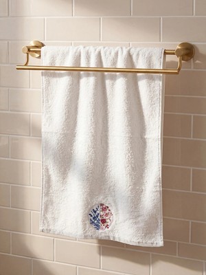 Lc Waikiki Yeni Sezon Ekru Çiçek Nakışlı Pamuklu Yüz Havlusu 50X80 cm