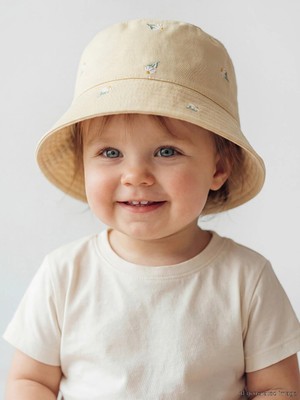 Lc Waikiki Yeni Sezon Ekru Çiçek Nakışlı Kız Bebek Bucket Şapka