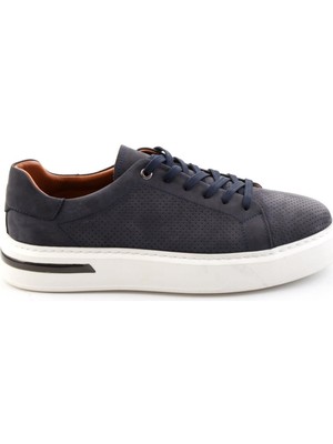 Bambi Navy Genuine Leather Men's Sneakers E01396200701