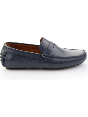Bambi Navy Genuine Leather Men's Loafers E01547009740