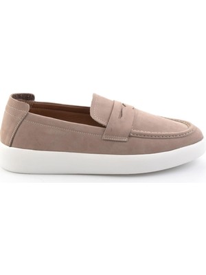 Bambi Sand Genuine Leather Men's Loafers E01396304501