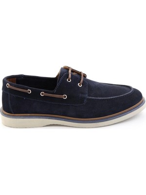 Bambi Navy Genuine Leather Men's Casual Shoes E01698062602
