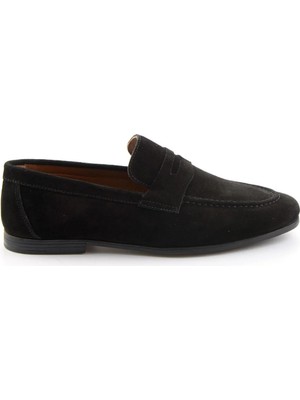Bambi Black Genuine Leather Men's Loafers E01594456402